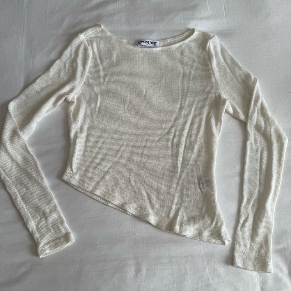 Princess Polly Cream Knit Top